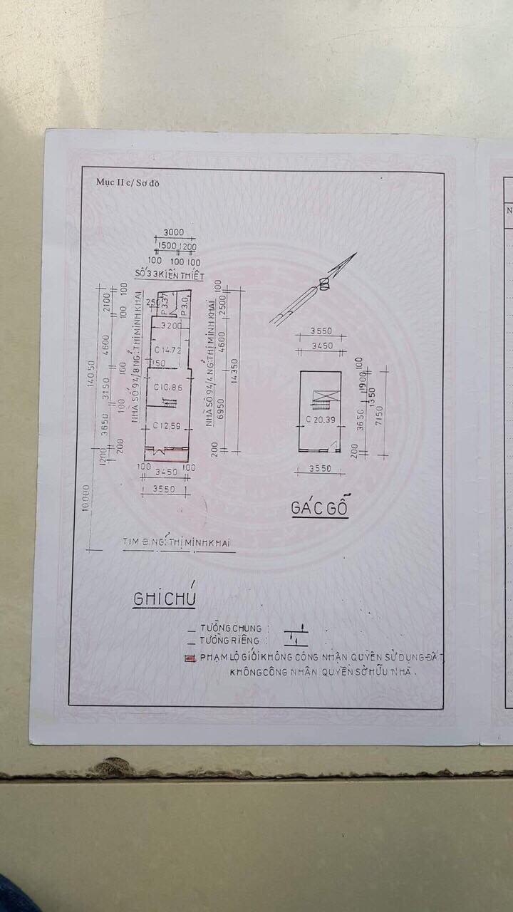 Nhà cần bán đường Nguyễn Thị Minh Khai Diện tích:63,9 m2 ngang 3,5 m